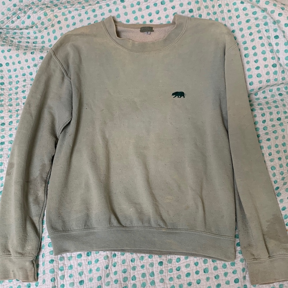 John Galt green California bear crewneck sweater